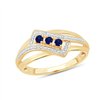 Bague saphir et diamant en or 9 carats