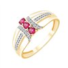 Bague rubis et diamant en or 9 carats