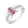 Bague rubis et diamant en or 9 carats