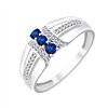 Bague saphir et diamant en or 9 carats