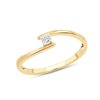 Solitaire serti clos diamant en or 9 carats