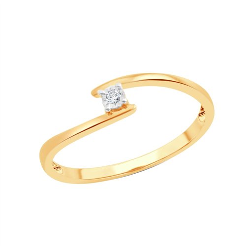 Solitaire serti clos diamant en or 9 carats
