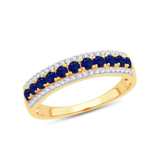 Bague saphir et diamant en or 9 carats