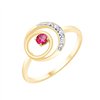 Bague rubis et diamant en or 9 carats