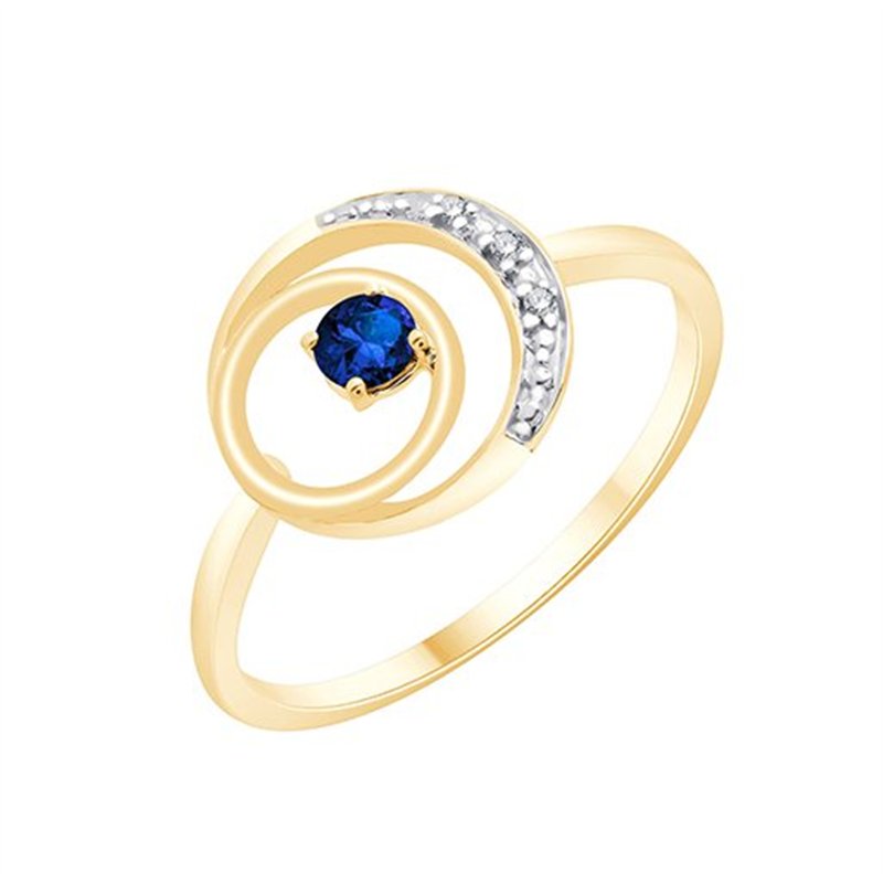 Bague saphir et diamant en or 9 carats