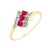 Bague rubis et diamant en or 9 carats