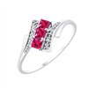Bague rubis et diamant en or 9 carats