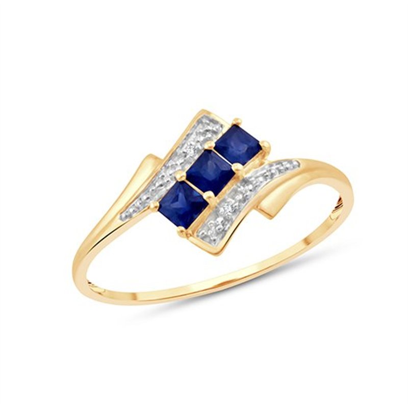 Bague toi et moi saphir et diamant en or 9 carats