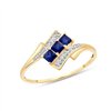 Bague toi et moi saphir et diamant en or 9 carats