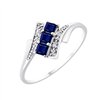 Bague toi et moi saphir et diamant en or 9 carats