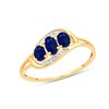 Bague saphir et diamant en or 9 carats
