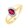 Bague rubis et diamant en or 9 carats