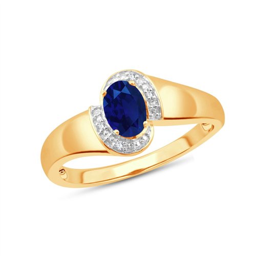 Bague saphir et diamant en or 9 carats
