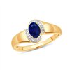 Bague saphir et diamant en or 9 carats