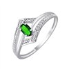Bague émeraude et diamant en or 9 carats