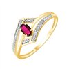 Bague rubis et diamant en or 9 carats
