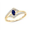 Bague saphir et diamant en or 9 carats