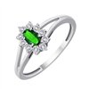 Bague émeraude et diamant en or 9 carats