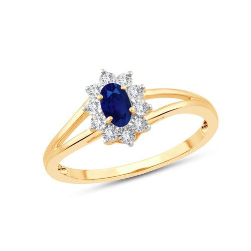 Bague toi et moi saphir et diamant en or 9 carats