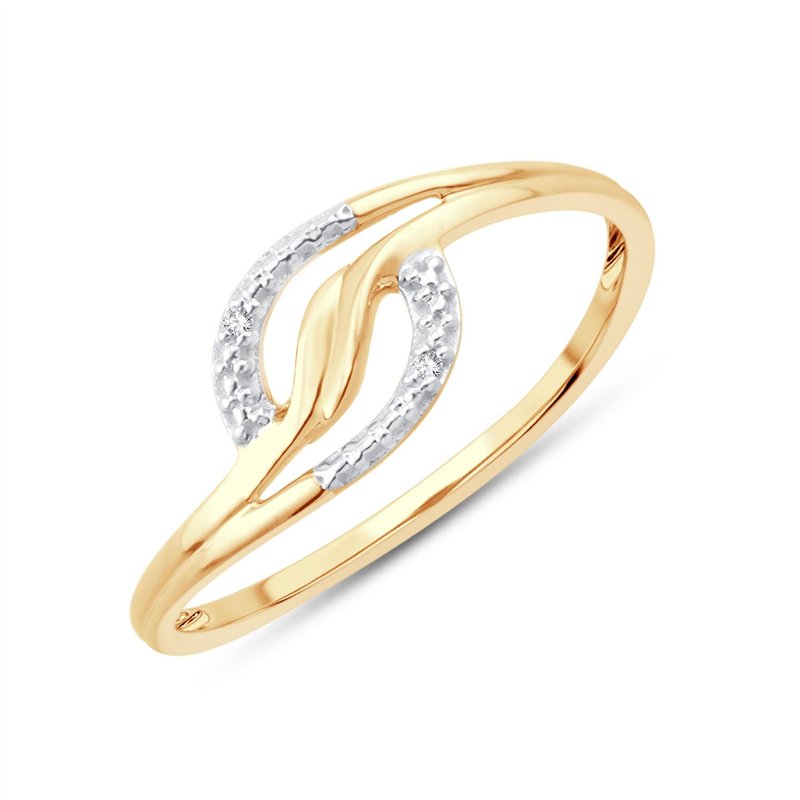 Bague serti clos diamant en or 9 carats