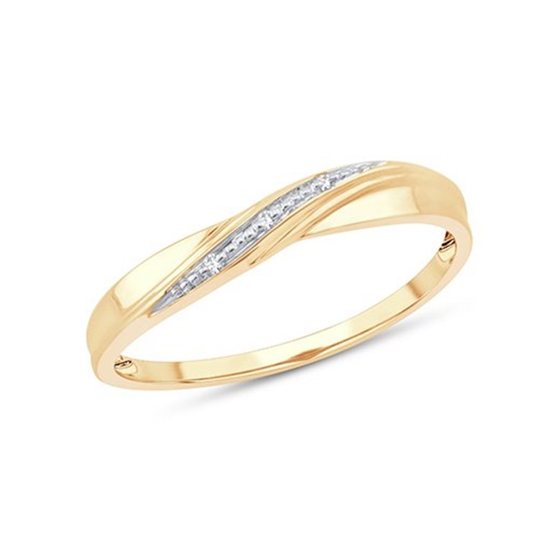 Bague serti clos diamant en or 9 carats