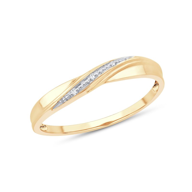 Bague serti clos diamant en or 9 carats