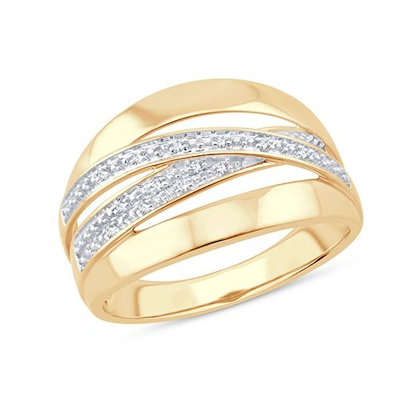 Bague serti clos diamant en or 9 carats