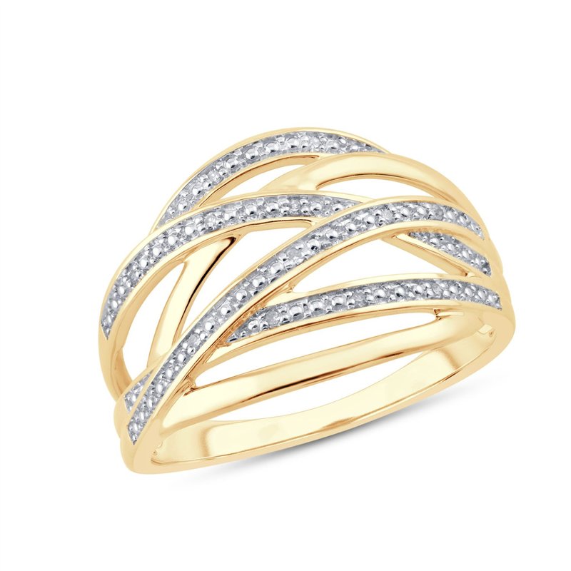 Bague serti clos diamant en or 9 carats
