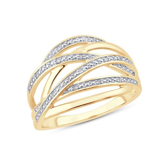 Bague serti clos diamant en or 9 carats