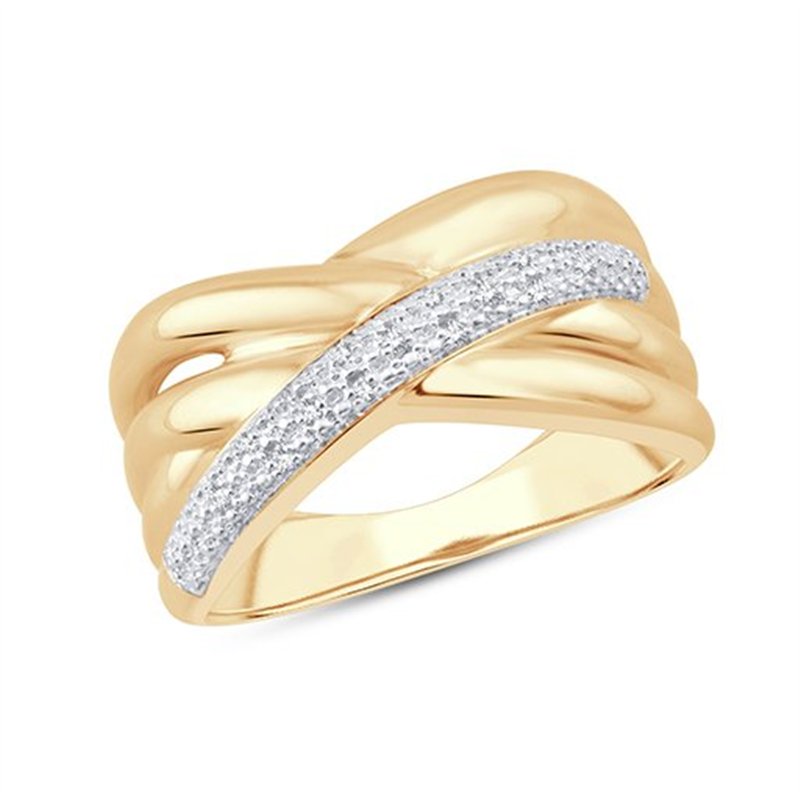 Bague serti clos diamant en or 9 carats