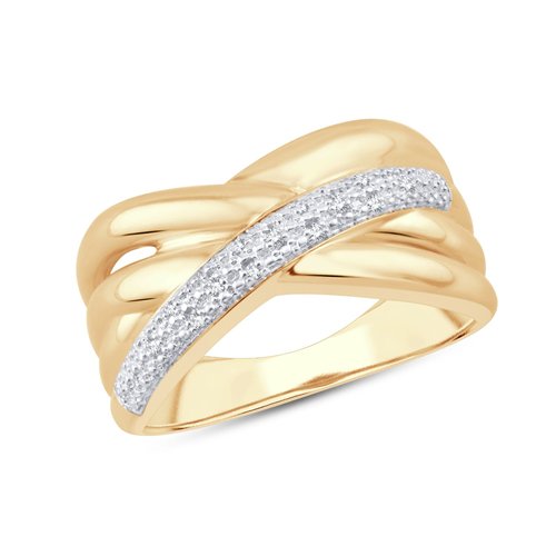 Bague serti clos diamant en or 9 carats