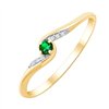 Bague émeraude et diamant en or 9 carats