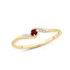 Bague toi et moi rubis et diamant en or 9 carats