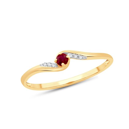 Bague toi et moi rubis et diamant en or 9 carats