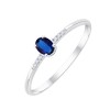 Bague serti clos saphir et diamant en or 9 carats