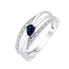 Bague saphir et diamant en or 9 carats