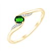 Bague émeraude et diamant en or 9 carats