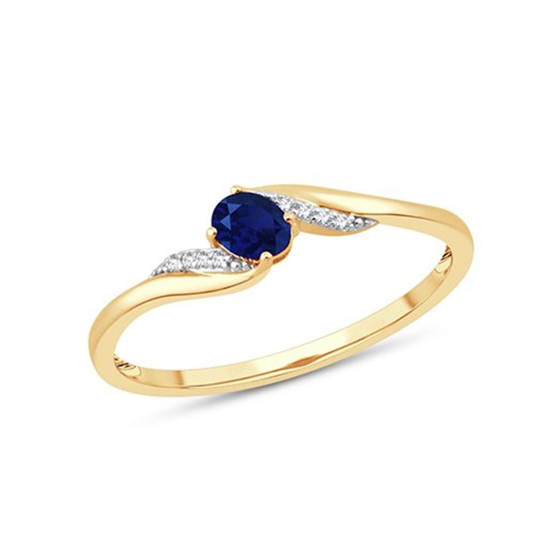 Bague toi et moi saphir et diamant en or 9 carats