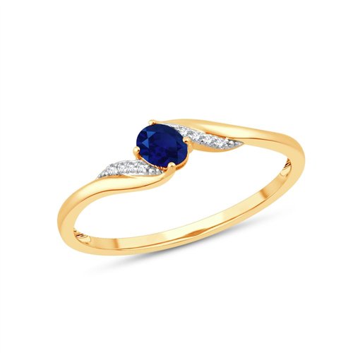 Bague toi et moi saphir et diamant en or 9 carats