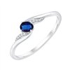 Bague toi et moi saphir et diamant en or 9 carats