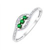 Bague émeraude et diamant en or 9 carats