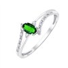 Bague émeraude et diamant en or 9 carats