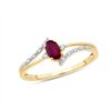 Bague toi et moi rubis et diamant en or 9 carats