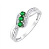 Bague toi et moi émeraude et diamant en or 9 carats
