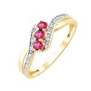 Bague rubis et diamant en or 9 carats