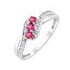 Bague rubis et diamant en or 9 carats