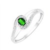 Bague toi et moi émeraude et diamant en or 9 carats