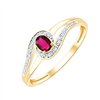 Bague rubis et diamant en or 9 carats