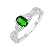Bague émeraude et diamant en or 9 carats