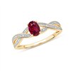 Bague toi et moi rubis et diamant en or 9 carats